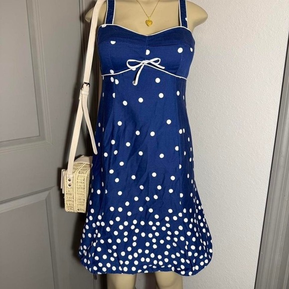 madison leigh Dresses & Skirts - Madison Leigh navy blue polka dot dress